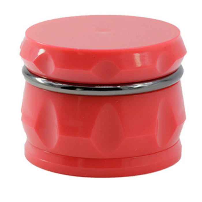 Diameter 60MM 4 Piece Color Drum Plastic Grinder-Red
