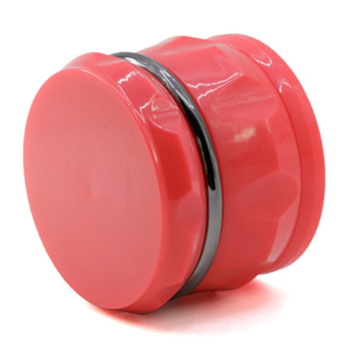 Diameter 60MM 4 Piece Color Drum Plastic Grinder-Red