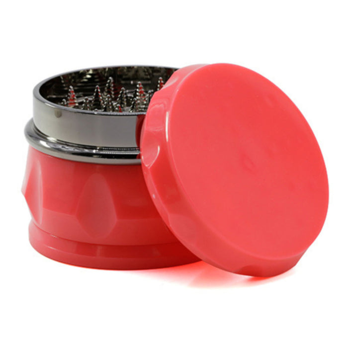Diameter 60MM 4 Piece Color Drum Plastic Grinder-Red