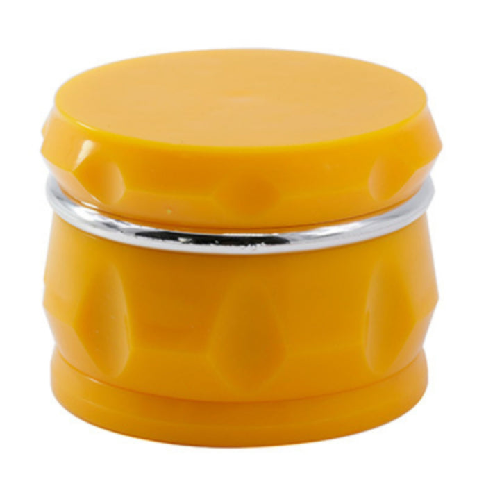 Diameter 60MM 4 Piece Color Drum Plastic Grinder-Yellow