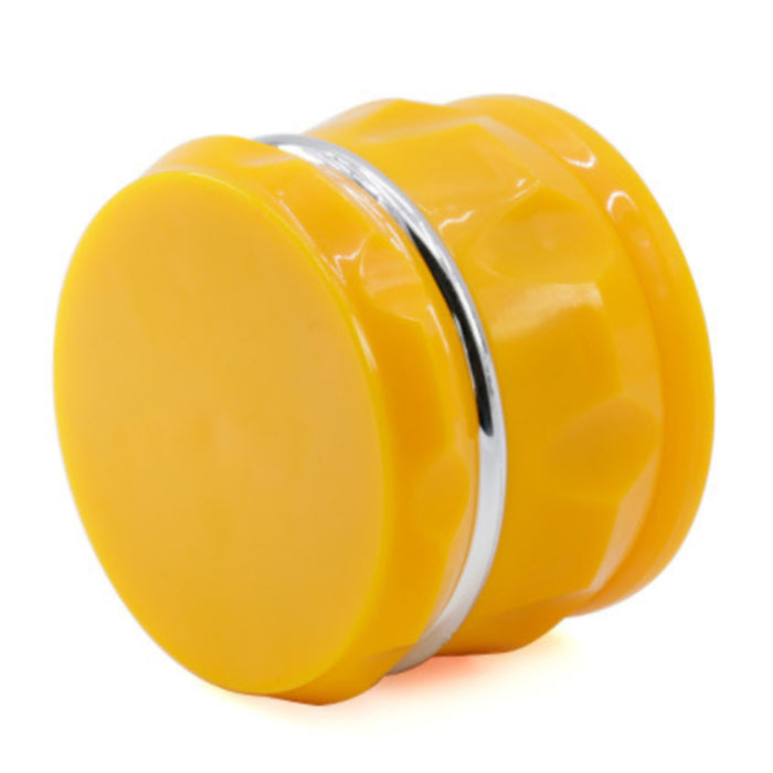 Diameter 60MM 4 Piece Color Drum Plastic Grinder-Yellow