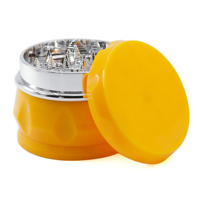 Diameter 60MM 4 Piece Color Drum Plastic Grinder-Yellow