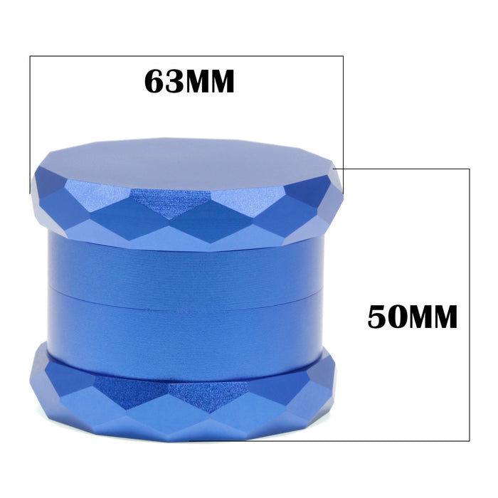 Diameter 63MM Diamond Four-layer Industrial Smoke Grinder-Blue