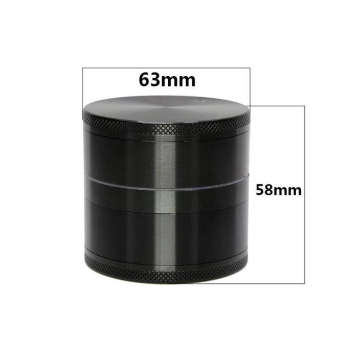 Diameter 63MM Five-Layer Aluminum Alloy Grinder Black Color