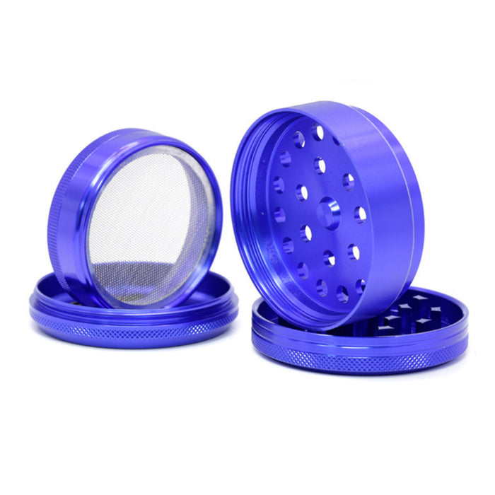 Diameter 63MM Four-Layer Aluminum Alloy Grinder-Blue