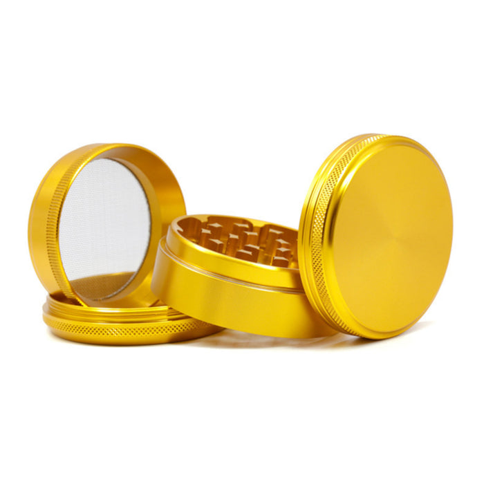 Diameter 63MM Four-Layer Aluminum Alloy Weed Grinder-Gold
