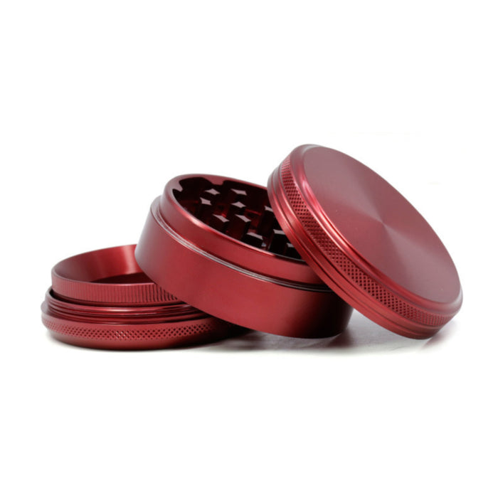 Diameter 63MM Four-Layer Aluminum Alloy Weed Grinder-Red