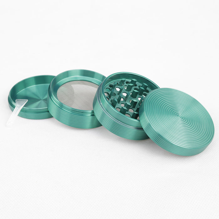 Diameter 63MM Four-Layer Zinc Alloy Thread Herb Grinder-Green