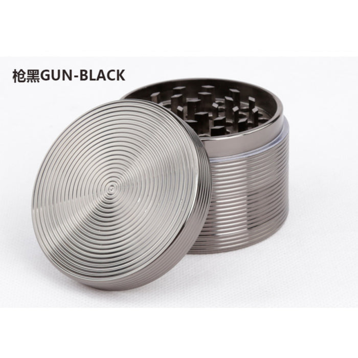 Diameter 63MM Four-Layer Zinc Alloy Thread Herb Grinder-Gun-Black