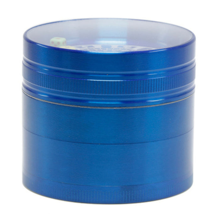63MM 4-Layer Zinc Alloy Herb Grinder With Dice And Compass | Blue Color