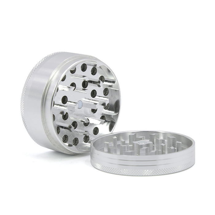 Diameter 63MM Three-Layer Aluminum Alloy Weed Grinder-Silver