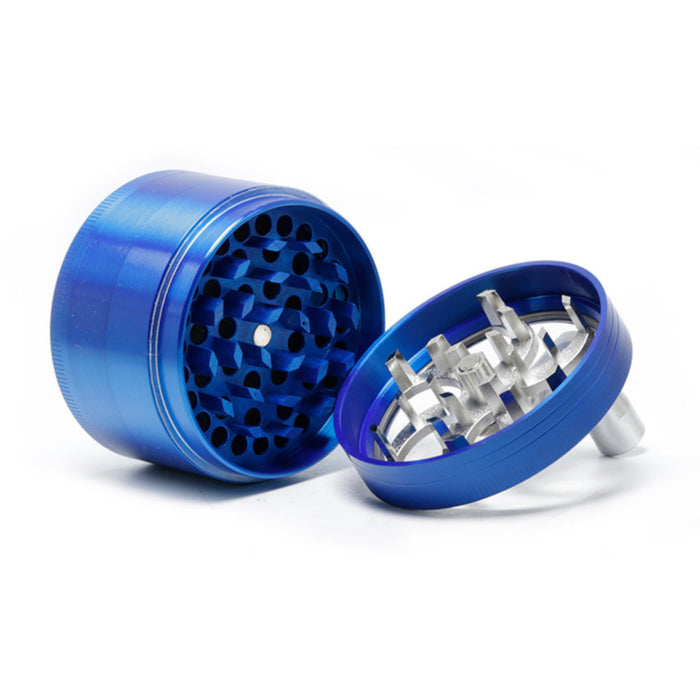 Diameter 63MM Zinc Alloy 4 Part Hand-Crank Herb Grinder-Blue