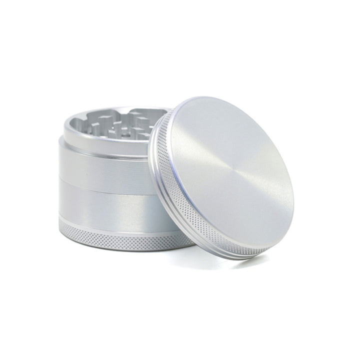 63MM Four-Layer Aluminum Alloy Silver Color Smoke Grinder