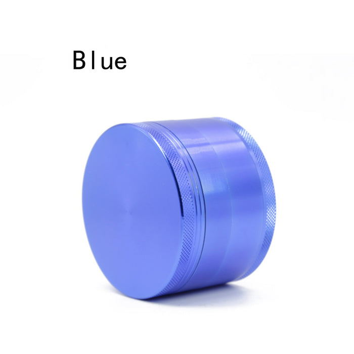 Diameter 75MM Aluminum Alloy CNC Four Layer Flat Herb Grinder-Blue