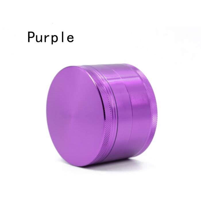 Diameter 75MM Aluminum Alloy CNC Four Layer Flat Herb Grinder-Purple