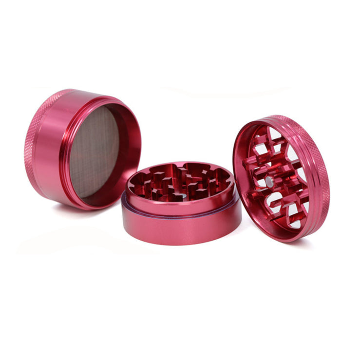 Diameter 55MM Aluminum Alloy Four-Layer Petal Grinder-Red