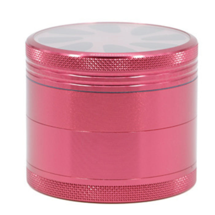 Diameter 55MM Aluminum Alloy Four-Layer Petal Grinder-Red