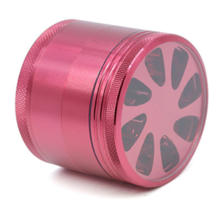 Diameter 55MM Aluminum Alloy Four-Layer Petal Grinder-Red