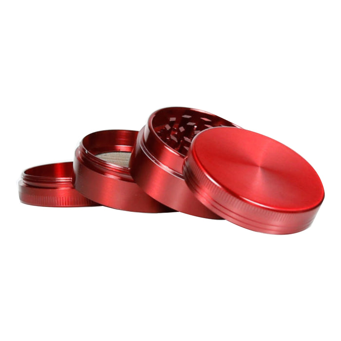 Diameter 63MM Zinc Alloy Four-layer Weed Grinder-Red Color