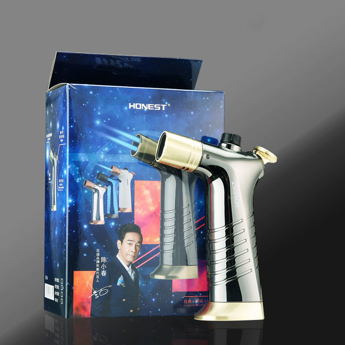 Double Single Flame Adjustment Straight-Through Lighter