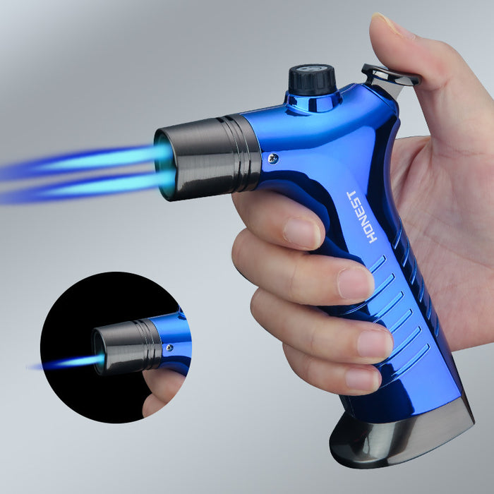 Double Single Flame Adjustment Straight-Through Lighter