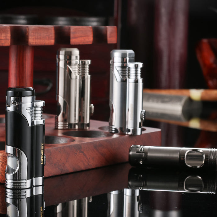 Double Straight Punch Windproof Lighter