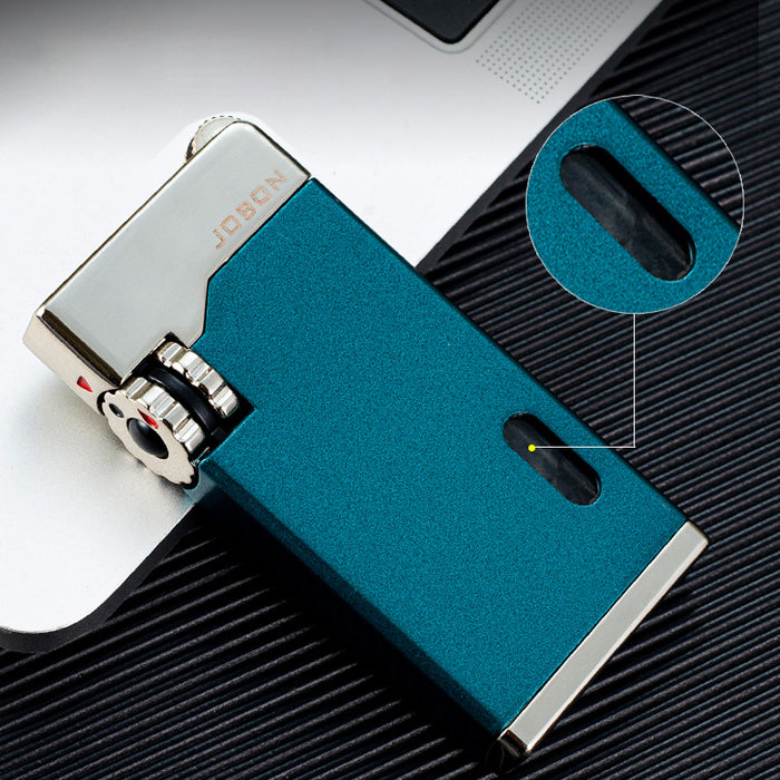 Double Straight Windproof Lighter With Transparent Windows