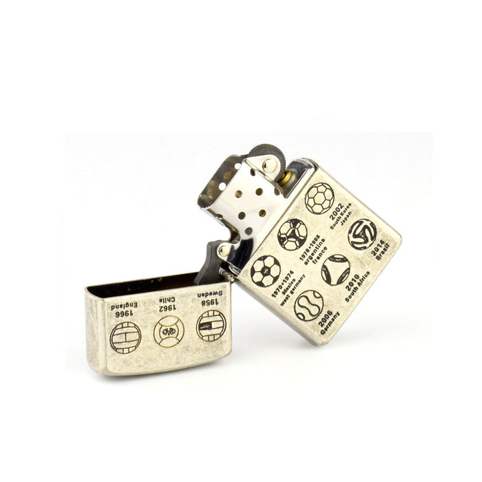 Football History World Cup Football Evolution Commemorating Pure Copper Kerosene Lighter