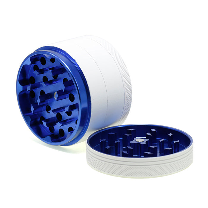 Four-Layer Color Aluminum Alloy Outer White Rubber Paint Coating Smoke Grinder-Blue