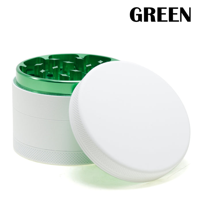 Four-Layer Color Aluminum Alloy Outer White Rubber Paint Coating Smoke Grinder-Green