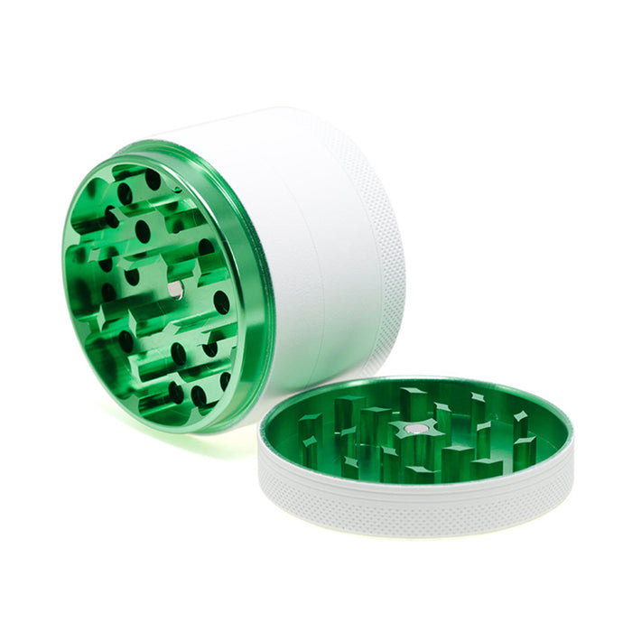 Four-Layer Color Aluminum Alloy Outer White Rubber Paint Coating Smoke Grinder-Green