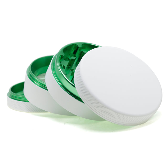 Four-Layer Color Aluminum Alloy Outer White Rubber Paint Coating Smoke Grinder-Green