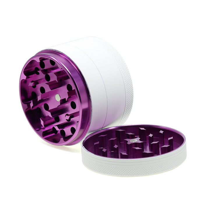 Four-Layer Color Aluminum Alloy Outer White Rubber Paint Coating Smoke Grinder-Purple