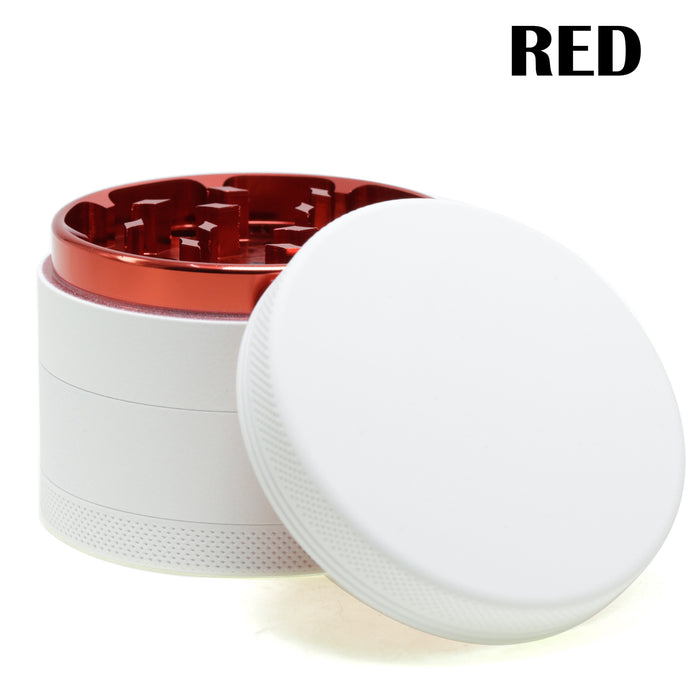 Four-Layer Color Aluminum Alloy Outer White Rubber Paint Coating Smoke Grinder-Red
