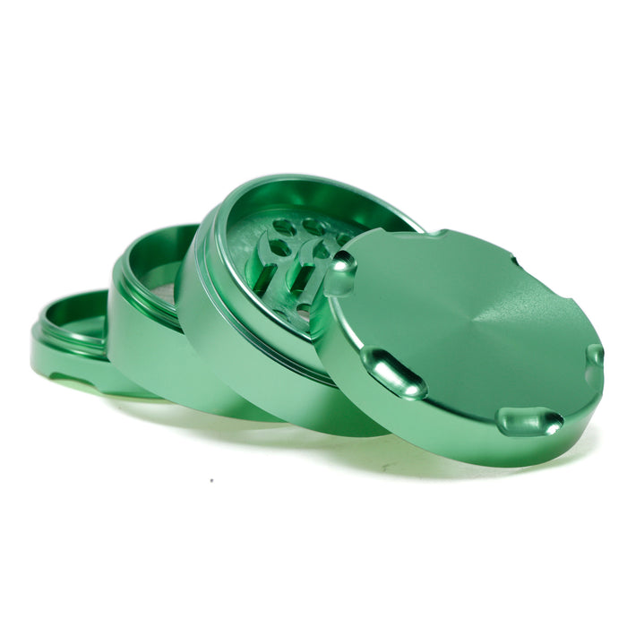 Four-Layer Double-Chamfer Design Fan-Shaped Grinding Aluminum Alloy Weed Grinder | Green