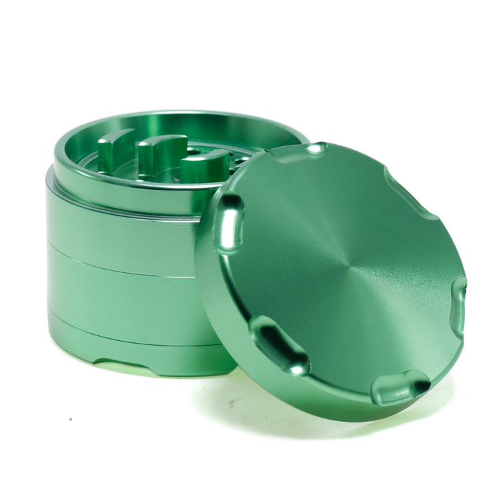 Four-Layer Double-Chamfer Design Fan-Shaped Grinding Aluminum Alloy Weed Grinder | Green