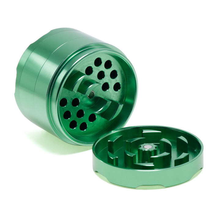 Four-Layer Double-Chamfer Design Fan-Shaped Grinding Aluminum Alloy Weed Grinder | Green