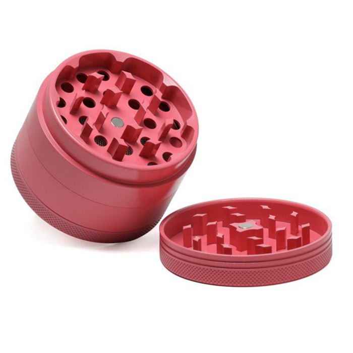 Four-Layer Washable Edible Ceramic Non-Stick Herb Grinder-Cherry-Red