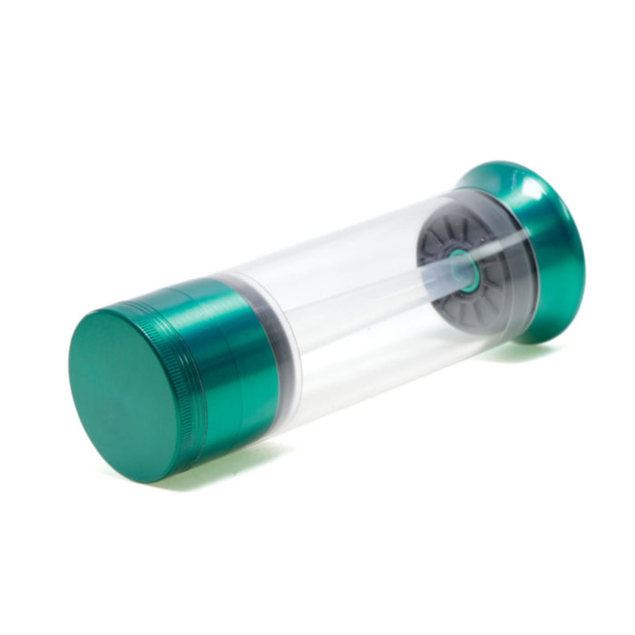 Four-Layer With Tube Button Design 52MM Zinc Alloy Weed Grinder | Green