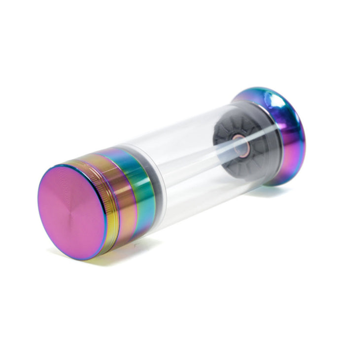 Four-Layer With Tube Button Design 52MM Zinc Alloy Weed Grinder | Ice Blue