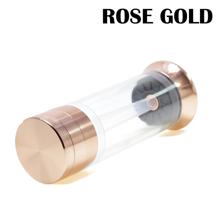 Four-Layer With Tube Button Design 52MM Zinc Alloy Weed Grinder | Rose-Gold