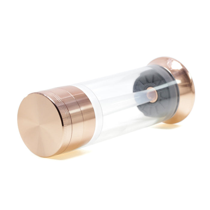 Four-Layer With Tube Button Design 52MM Zinc Alloy Weed Grinder | Rose-Gold