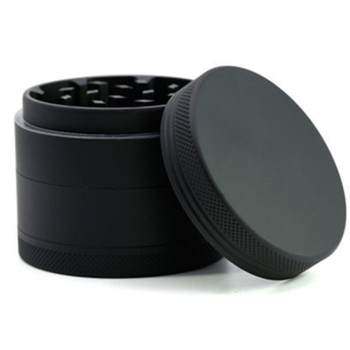 63MM Four-layer Aluminum Alloy Rubber Paint Smoke Grinder-Black