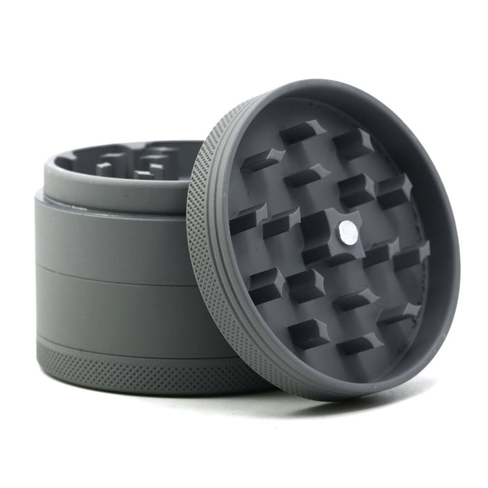 55MM Four-layer Aluminum Alloy Rubber Paint Smoke Grinder-Gray