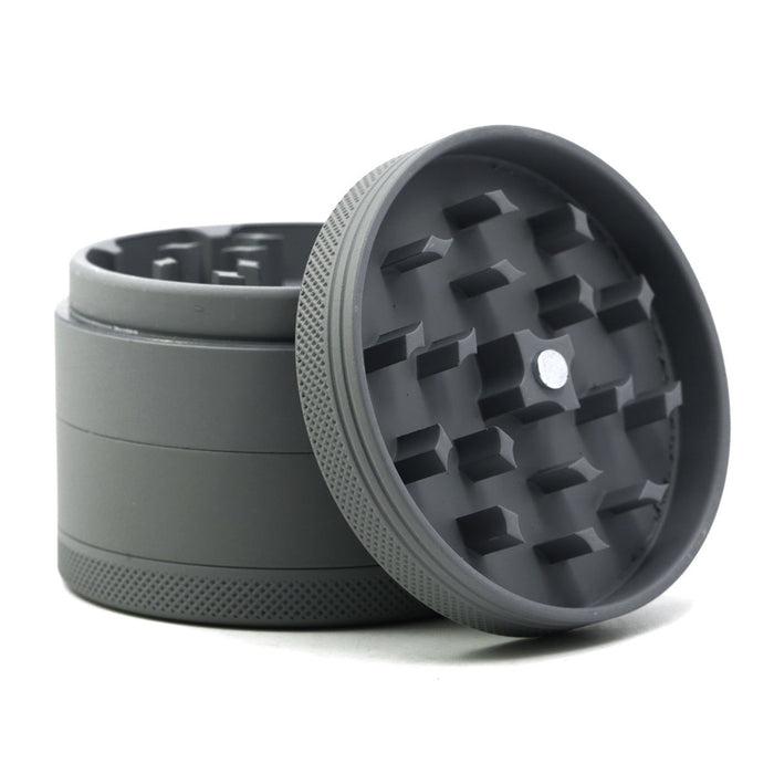63MM Four-layer Aluminum Alloy Rubber Paint Smoke Grinder-Gray