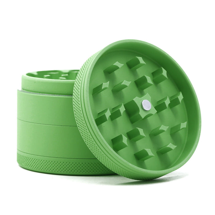 63MM Four-layer Aluminum Alloy Rubber Paint Smoke Grinder-Green