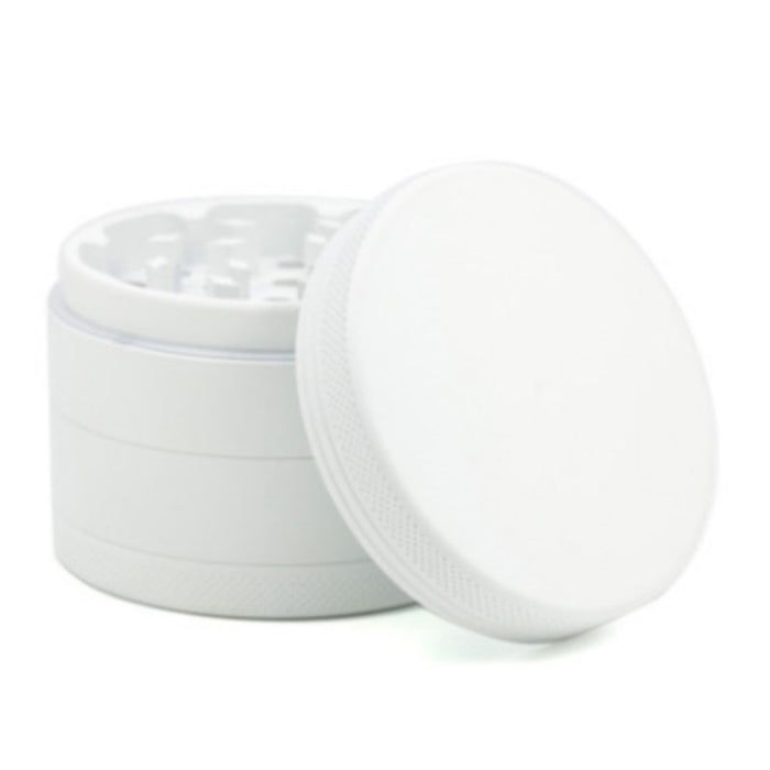 55MM Four-layer Aluminum Alloy Rubber Paint Smoke Grinder-White