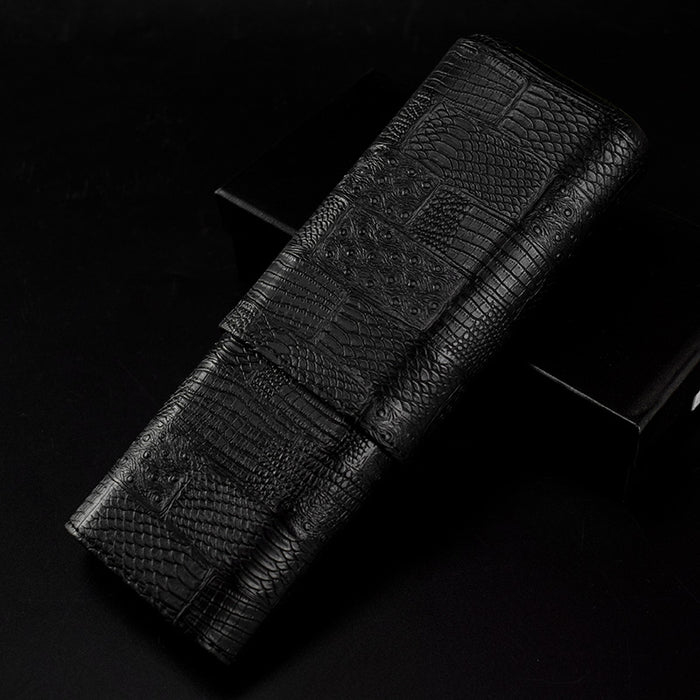 Galiner Lined Travel Holder Leather Cigar Case 3 Count