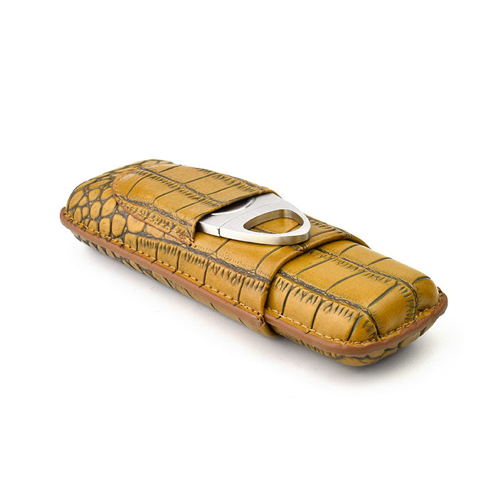 Genuine Leather Cigar Case & Cutter