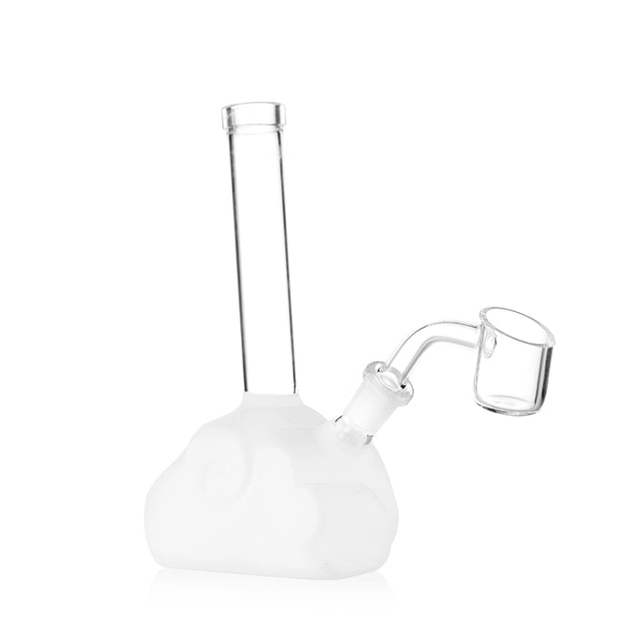 Glass Rainbow Cloud Water Beaker Bong | White Cloud